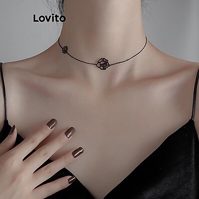 Colar Feminino Preto: Elegância Básica Lovito