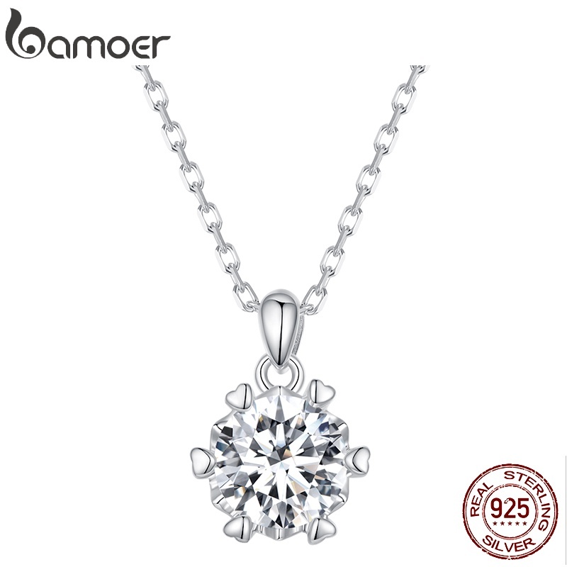 Colar Moissanite Bamoer: Elegância em Prata 925