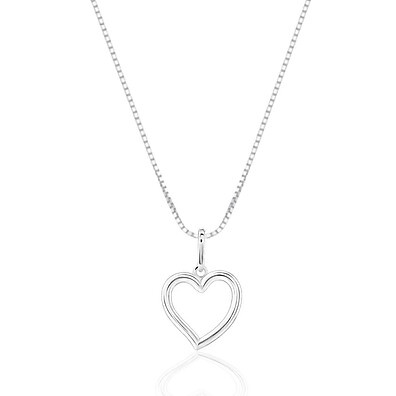 Colar Prata 925 Coração Vazado: Elegância!