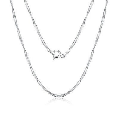 Colar Prata 925 Singapura 40cm: Elegância!