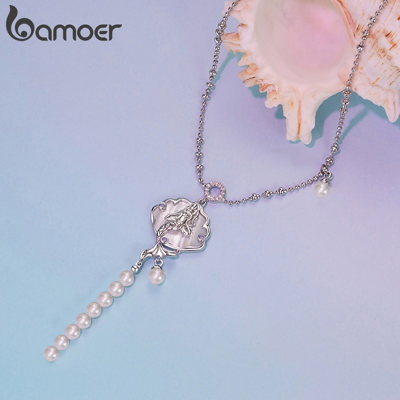 Colar Sereia Bamoer: Elegância Coreana em Ouro Branco