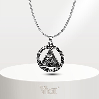 Colar Vnox Cobra e Olho de Deus – Estilo Gótico Masculino