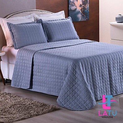 Colcha Cobre Leito 400 Fios Percal Queen: Dupla Face com Porta Travesseiros