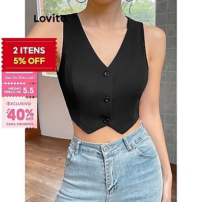 Colete Cropped Lovito: Estilo e Conforto!