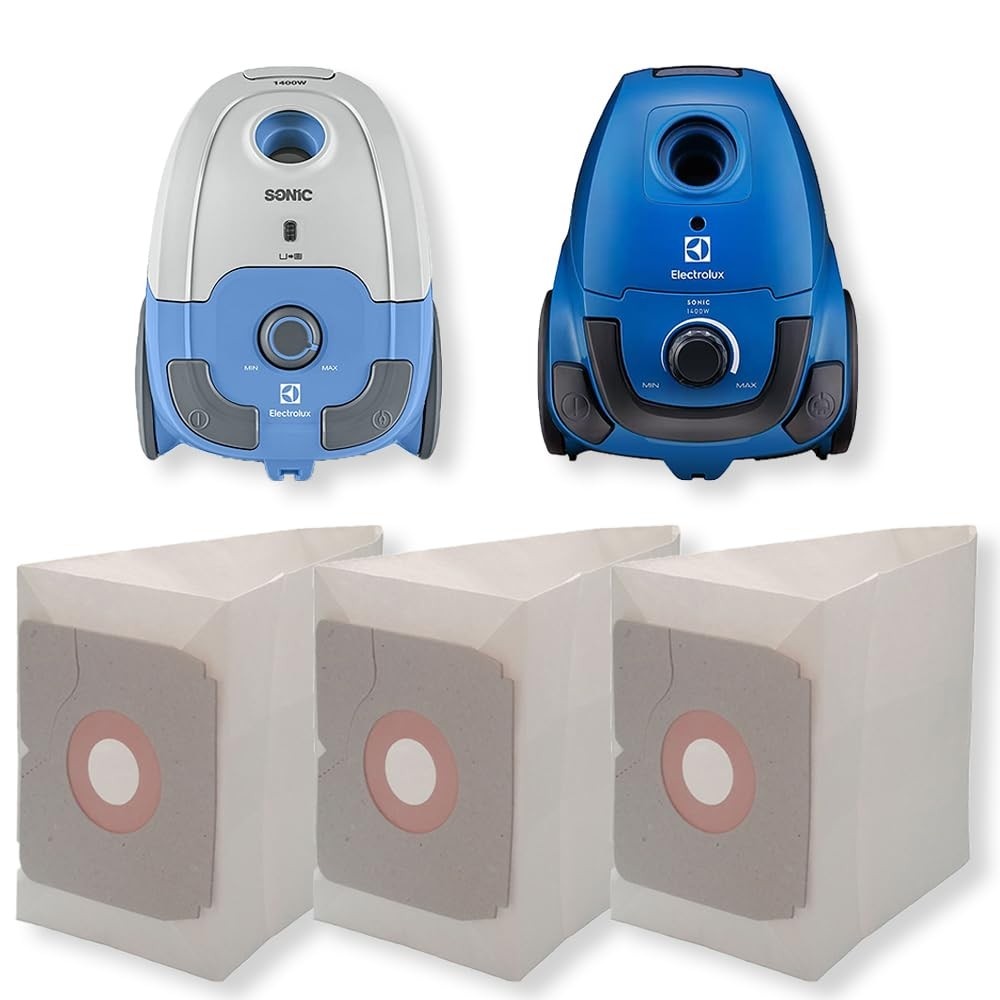 3 Sacos Refil Coletor de Papel Descartável para Aspirador Electrolux Sonic - Cartucho Bag Original