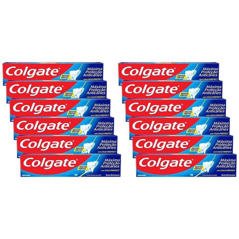 Colgate Anticáries Família: Kit 12 Cremes Dentais 180g