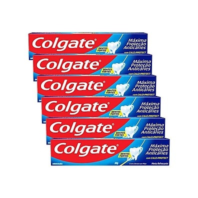 Colgate Máxima Proteção: Kit 6 Cremes Dentais 180g