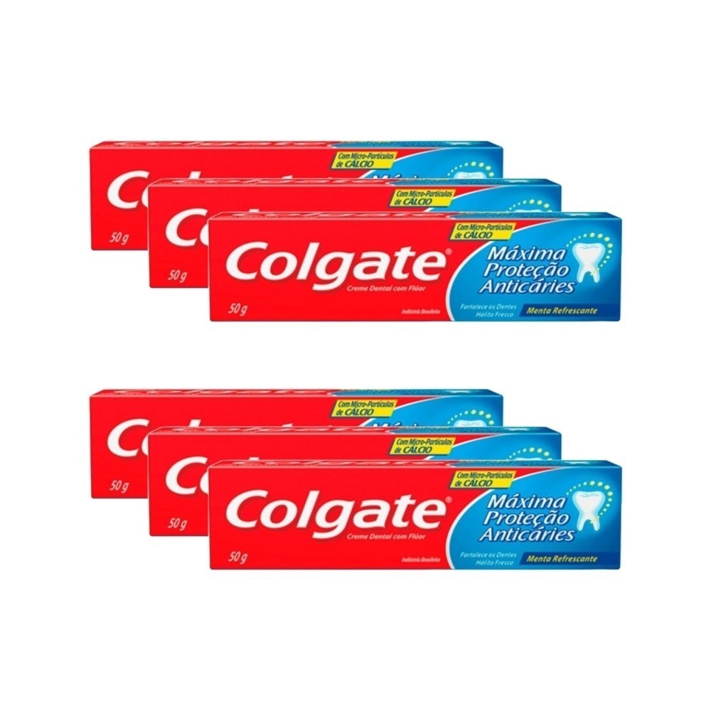 Colgate Menta: Kit 6 Cremes Dentais 50g