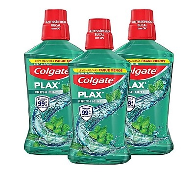 Colgate Plax: 3 Enxaguantes Bucais + Frescor!