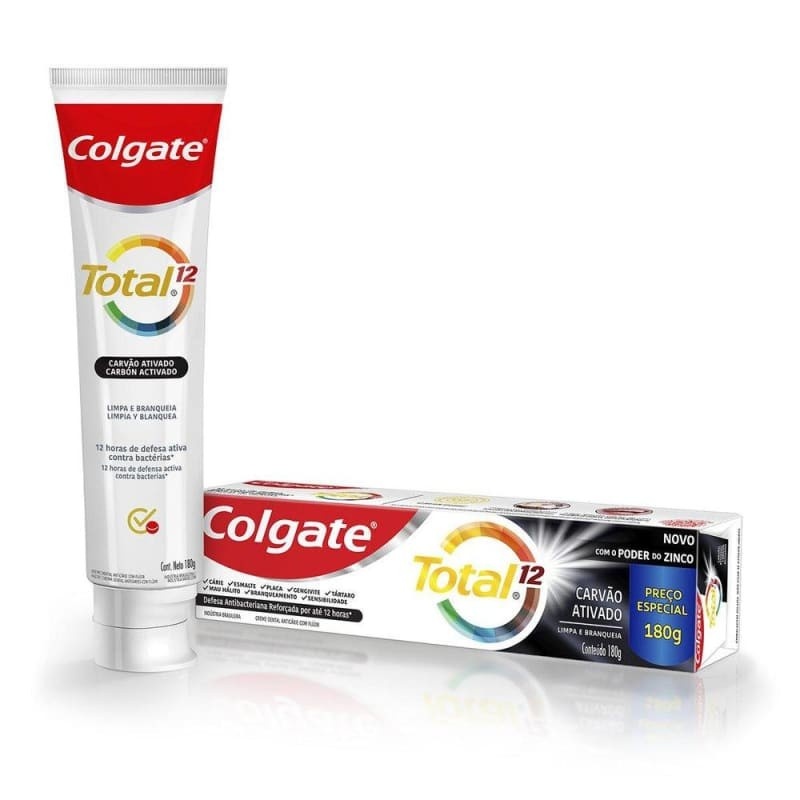 Colgate Total 12 Carvão Ativado: Dentes Mais Brancos!