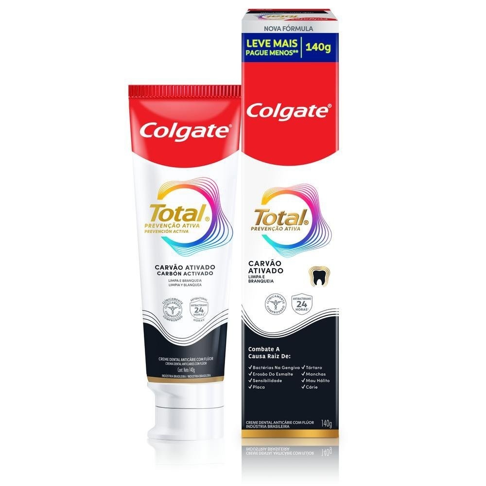 Colgate Total Carvão Ativado: Dentes Brancos + Proteção