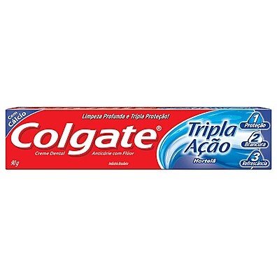 Colgate Tripla Ação Hortelã 90g – Saúde e Frescor em Cada Escovação