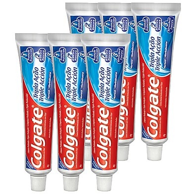 Colgate Tripla Ação: Kit 6 Cremes Dentais Hortelã 90g
