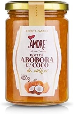 Doce de Abóbora cremosa com coco de colher - RB Amore - 400g