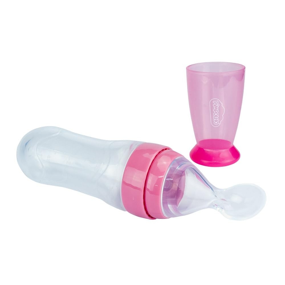 Colher Dosadora Pimpolho Rosa - Silicone e Polipropileno Seguro para Bebês