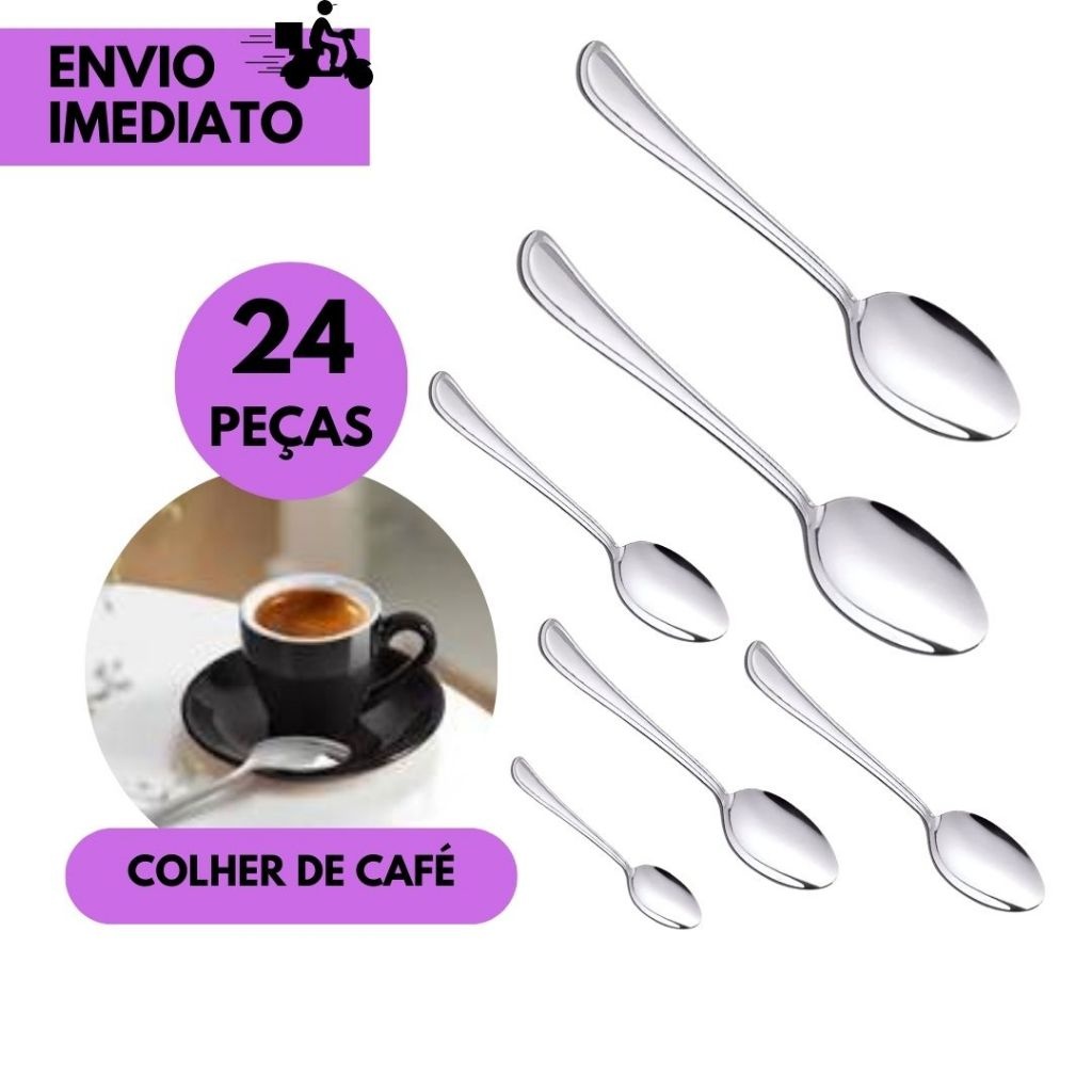 Colher de Café Inox Kit 24 Unidades - Elegante e Durável