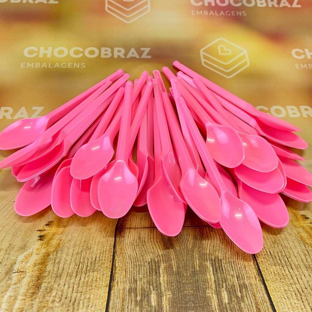 Colher de Sobremesa Rosa Chiclete: 50 a 250 Unidades