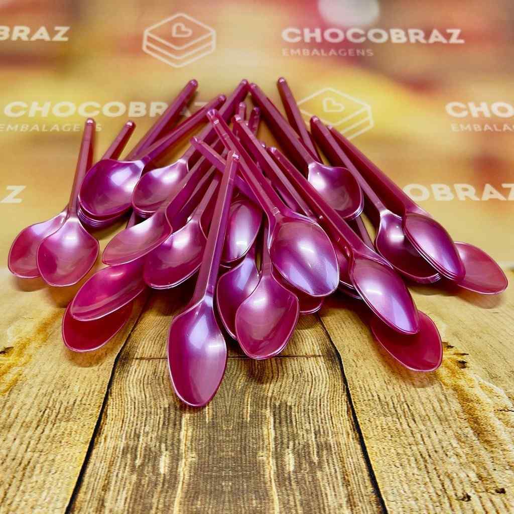 Colher de Sobremesa Rosa Perolado: Elegância para sua Festa!