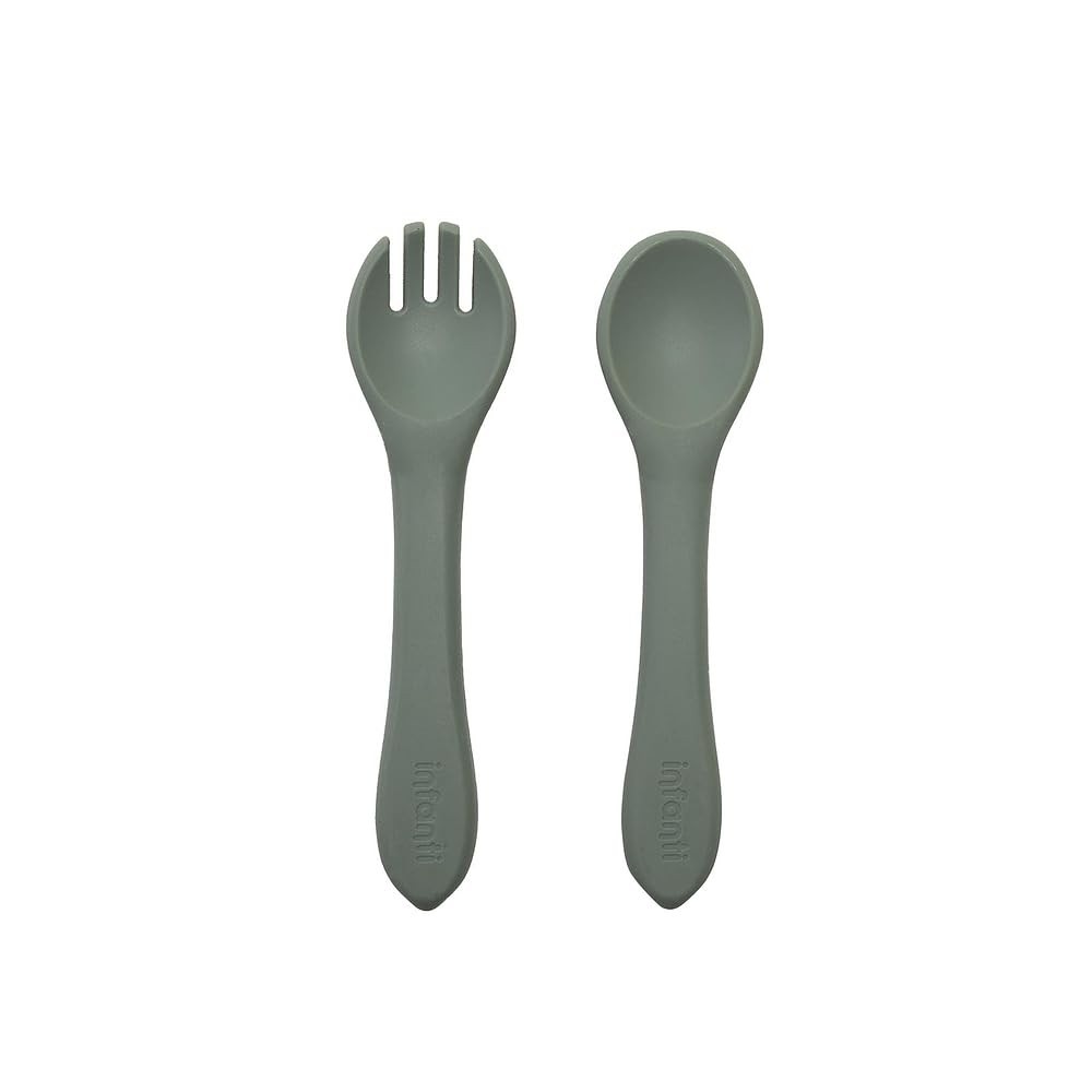 Garfo e Colher de Silicone Infanti Piccolo - Seguro, Flexível e Livre de BPA