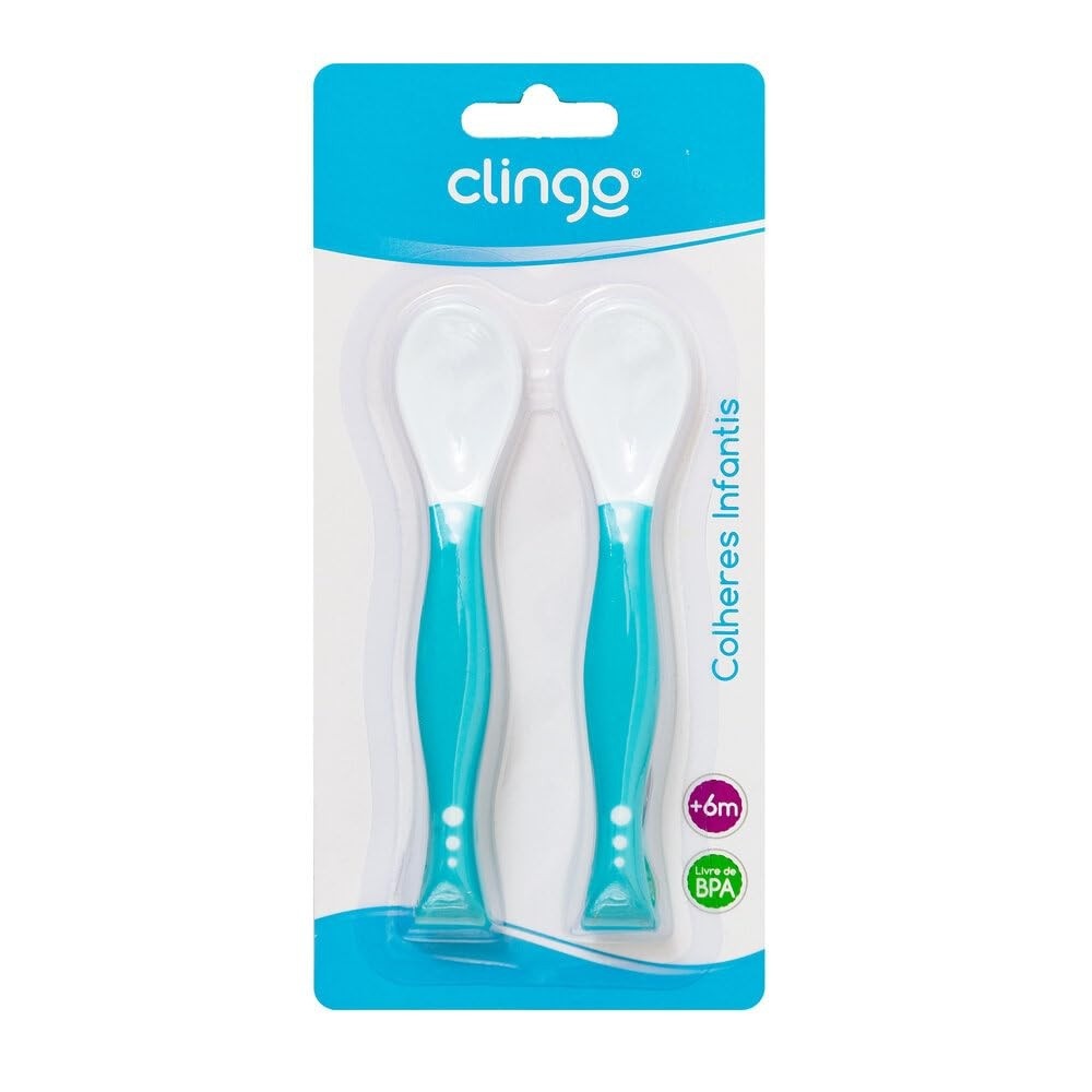 Colher Articulável Classic Azul – Dobrável, Ergonômica e Sensível ao Calor para Refeições Práticas