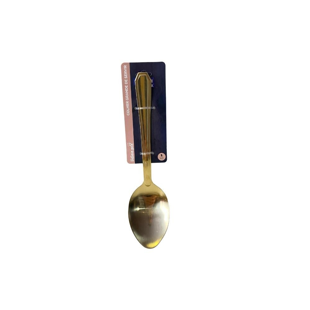 Colher Servir Victoria Gold 24CM – Elegância e Praticidade na Mesa