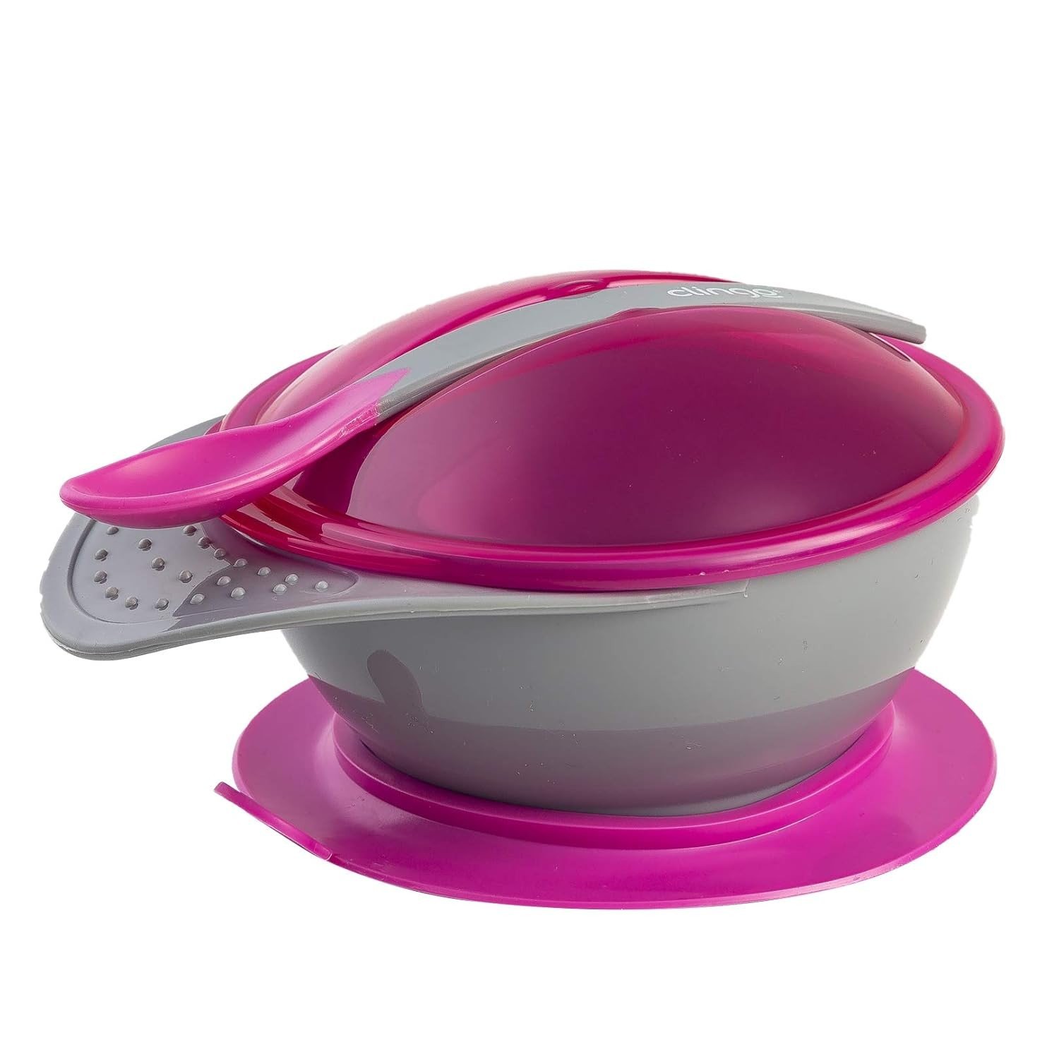 Prato com Ventosa e Colher Clingo Rosa - Segurança e Conforto para Bebês