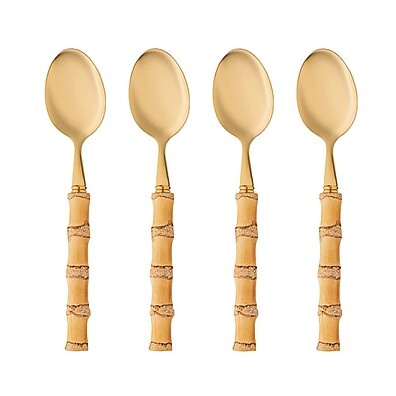 Colheres de Sobremesa Wolff Tulum: Elegância em Dourado