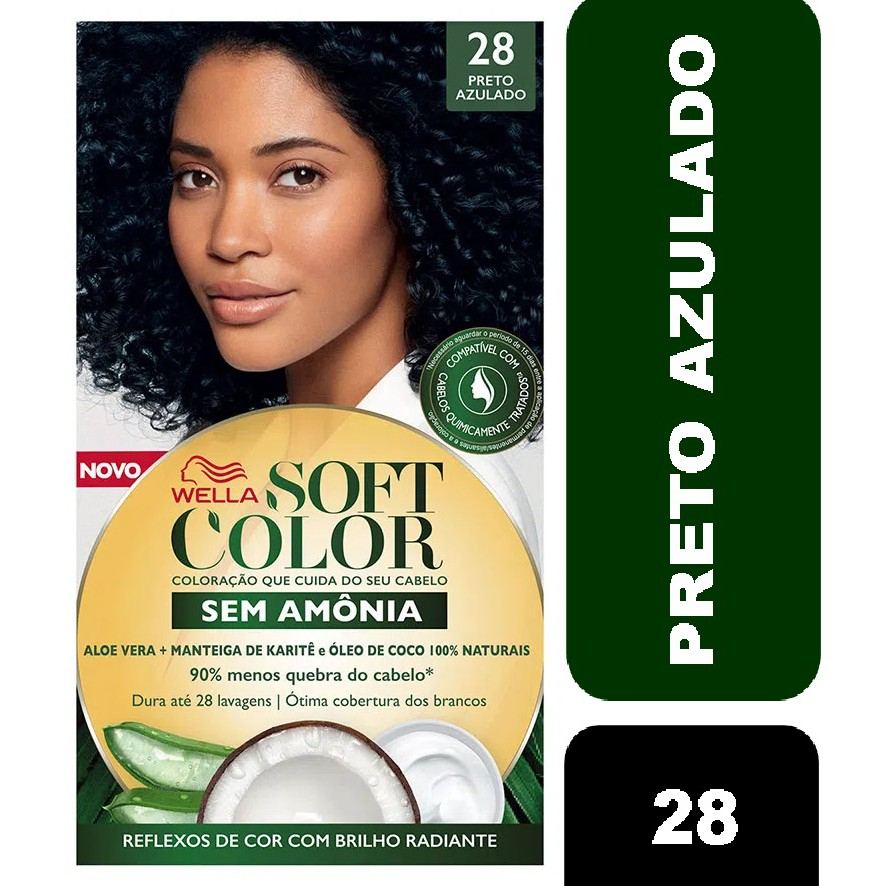 Coloração Soft Color 28 Preto Azulado: Cabelos Intensos e Saudáveis