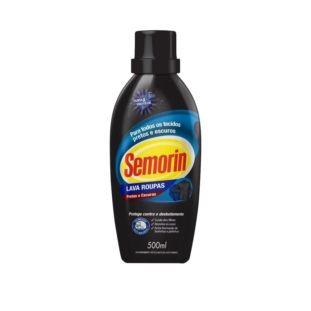 Semorin Lava Roupas Pretas e Escuras 500ml - Proteção e Brilho para Roupas Coloridas
