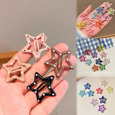 Presilhas Estrela Retrô: Kit 10 Peças Coloridas