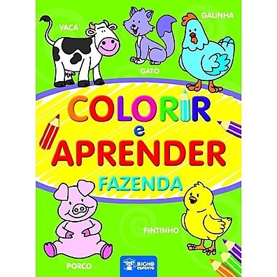 Colorir e Aprender - Fazenda: Diversão com Letras e Números