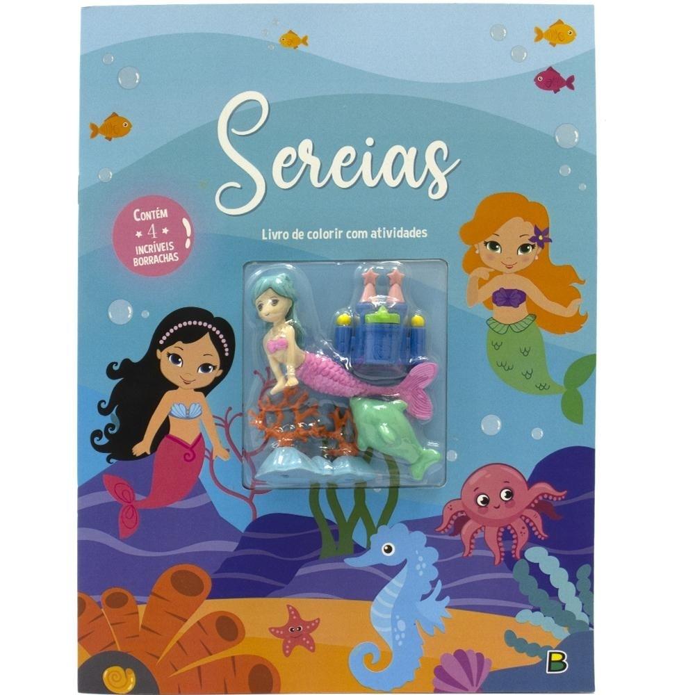 Colorir Sereias: Livro de Atividades + Borrachas!