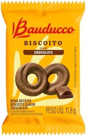 Biscoito Amanteigado Chocolate Bauducco Caixa com 100 Sachês