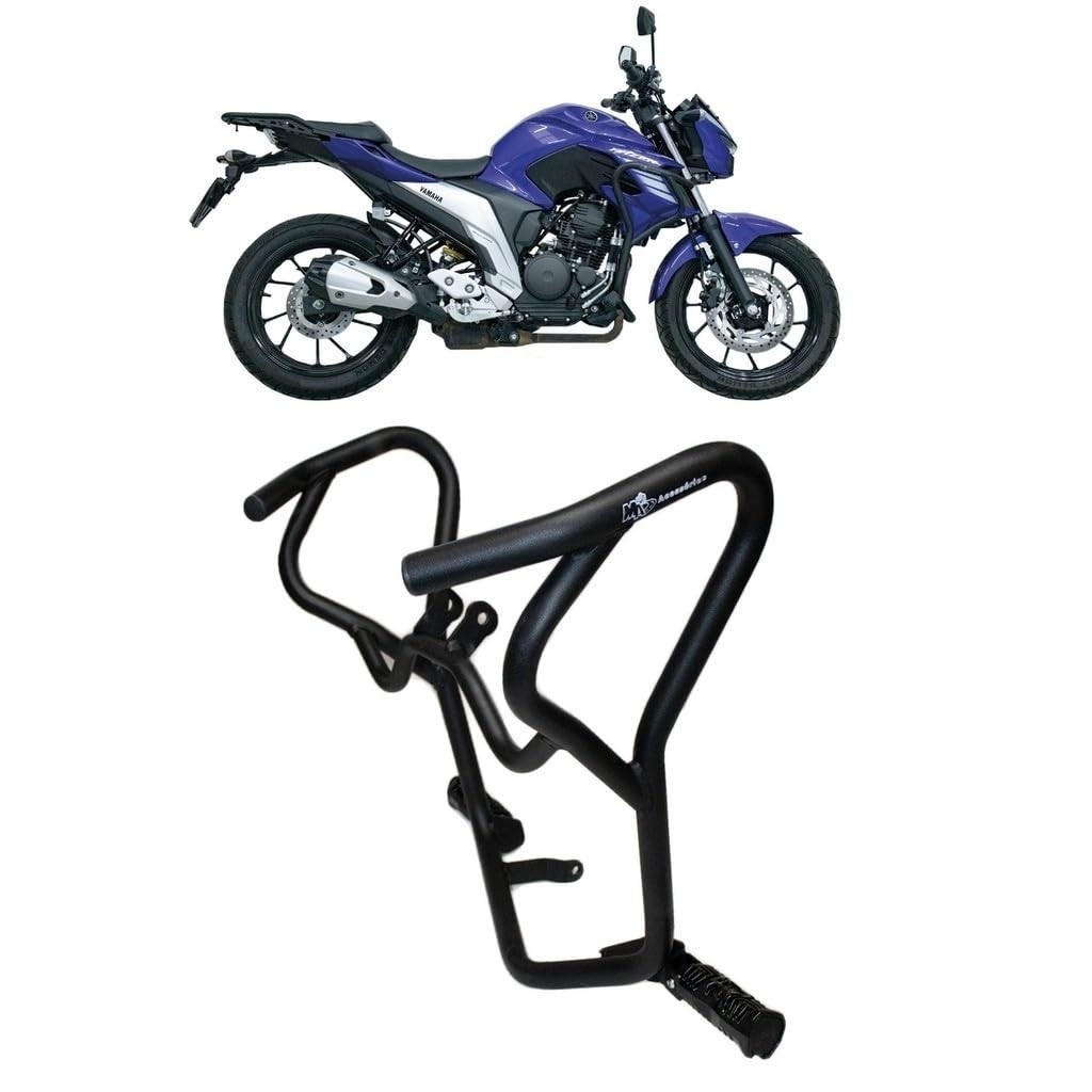 Protetor de Carenagem com Pedaleira para Yamaha Fazer FZ 25 (2018+) - Preto Fosco