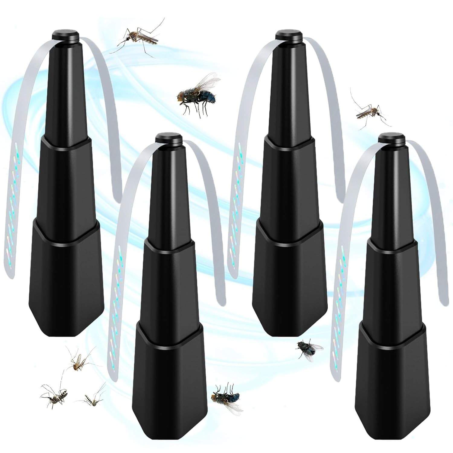 Kit com 4 Ventiladores Repelentes de Insetos - Sem Químicos, Silencioso e Portátil para Casa, Pátio e Piquenique