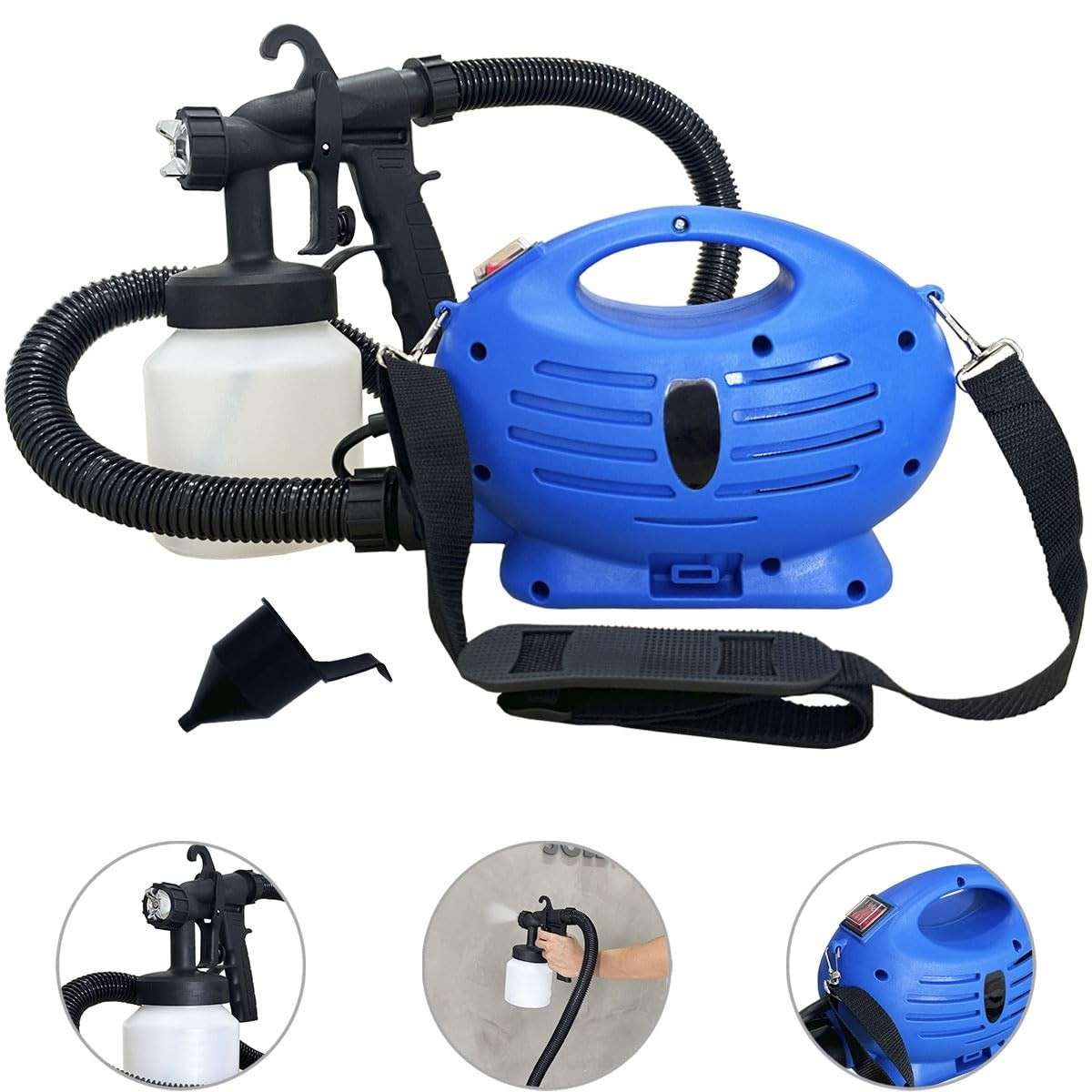 Pistola de Pintura Elétrica 650W: Pulverizador Portátil com Bico de Metal e 3 Padrões de Pintura