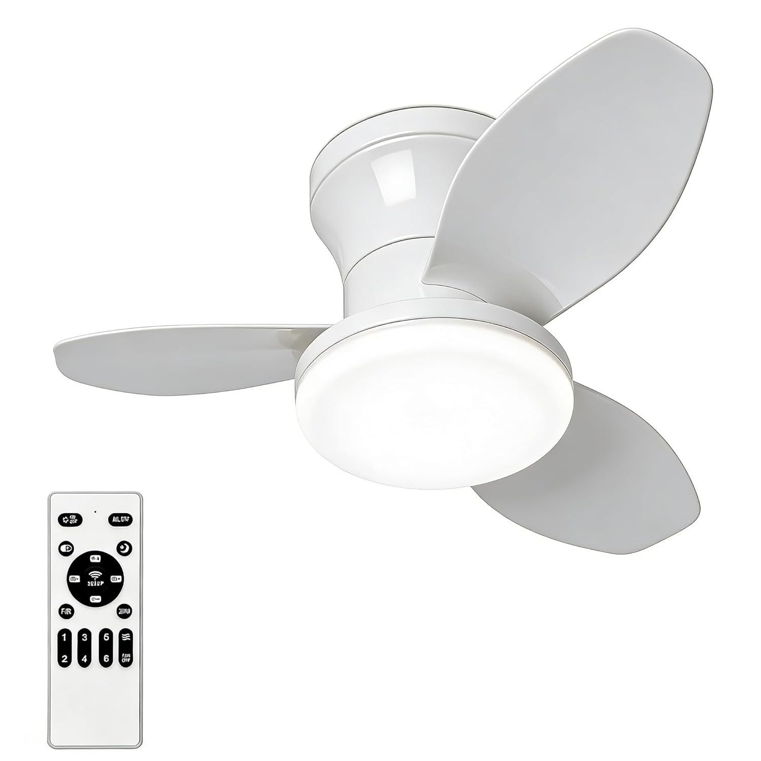 Ventilador de Teto Inverter 88cm com Luz Tricolor e Controle Remoto - 110V