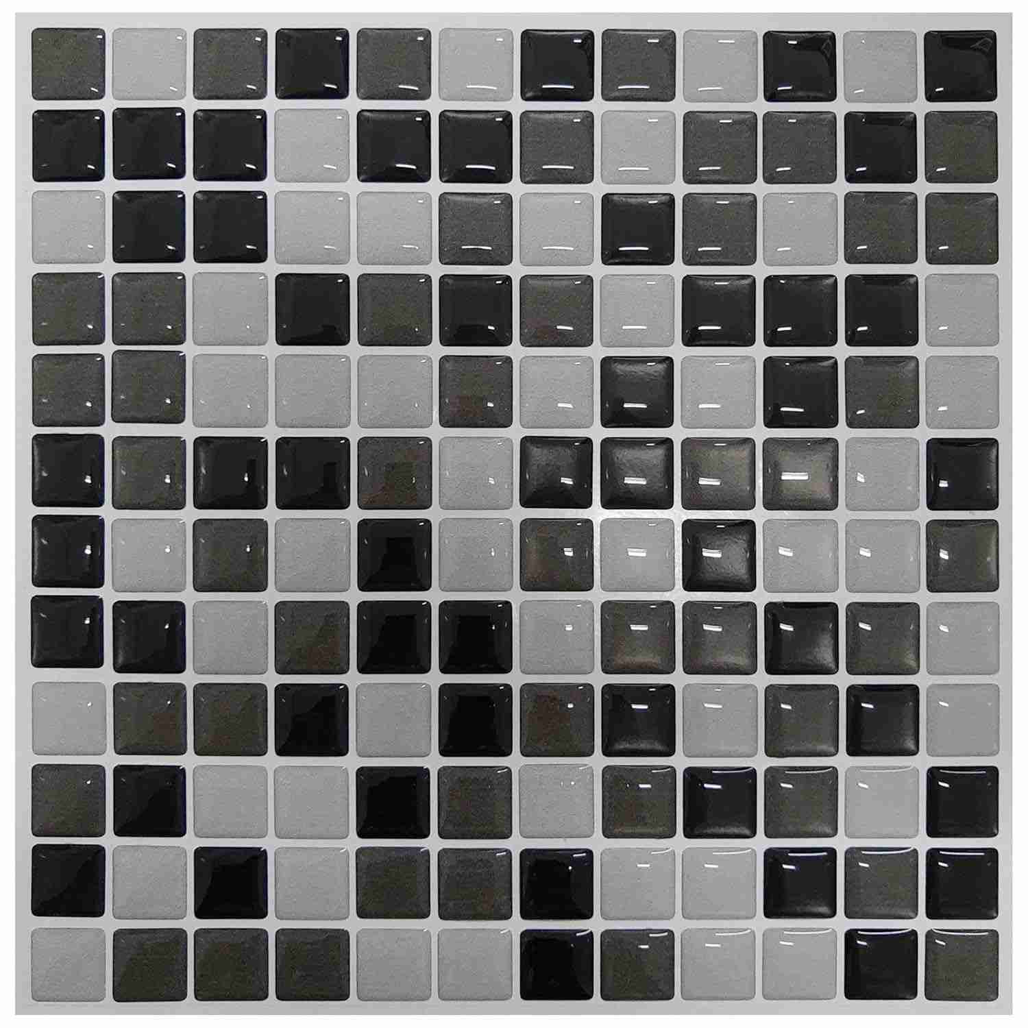 Pastilha Adesiva Decorativa Branca Cinza e Preta - Kit com 4 Placas 3M Fácil Aplicação
