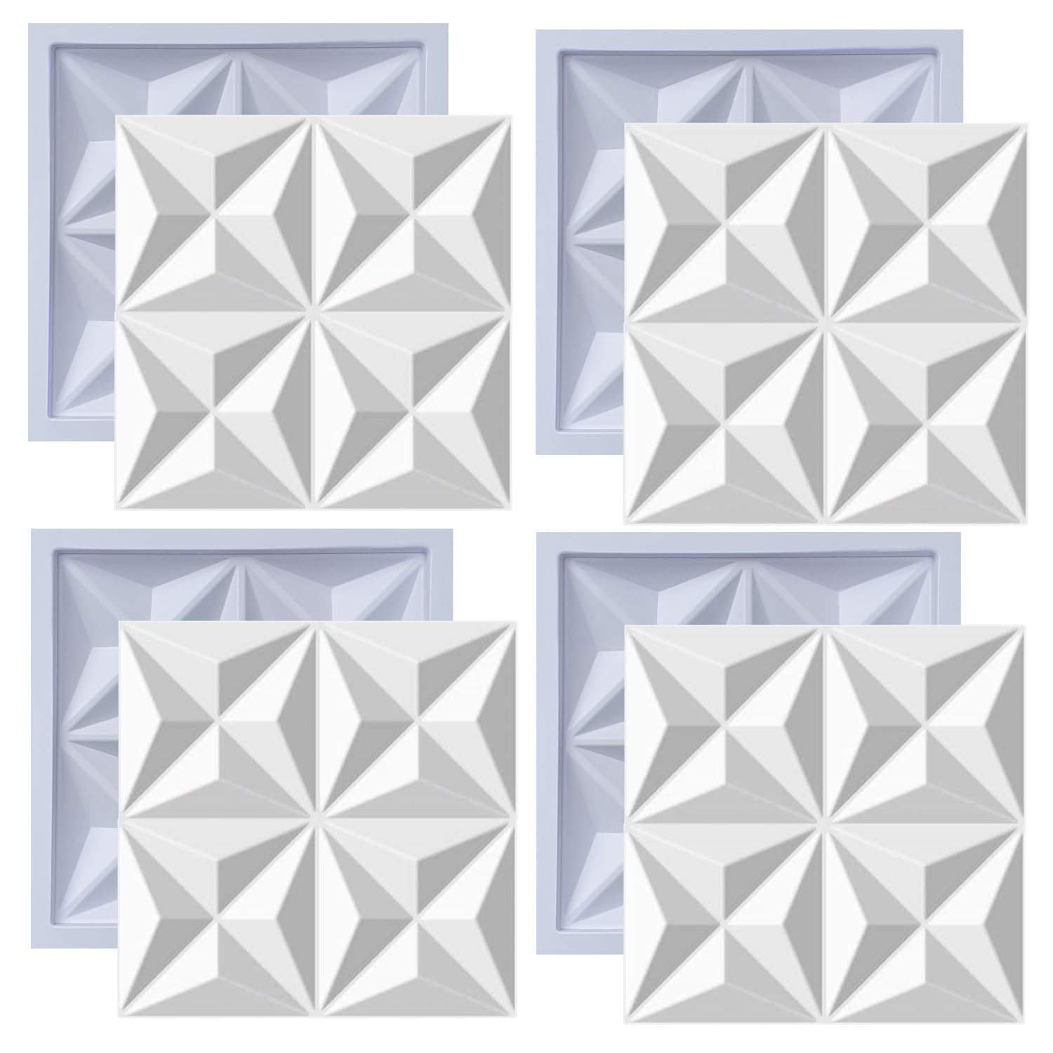 Formas Molde para Gesso 3D e Cimento ABS 30x30 – Painéis Personalizados com Design Moderno