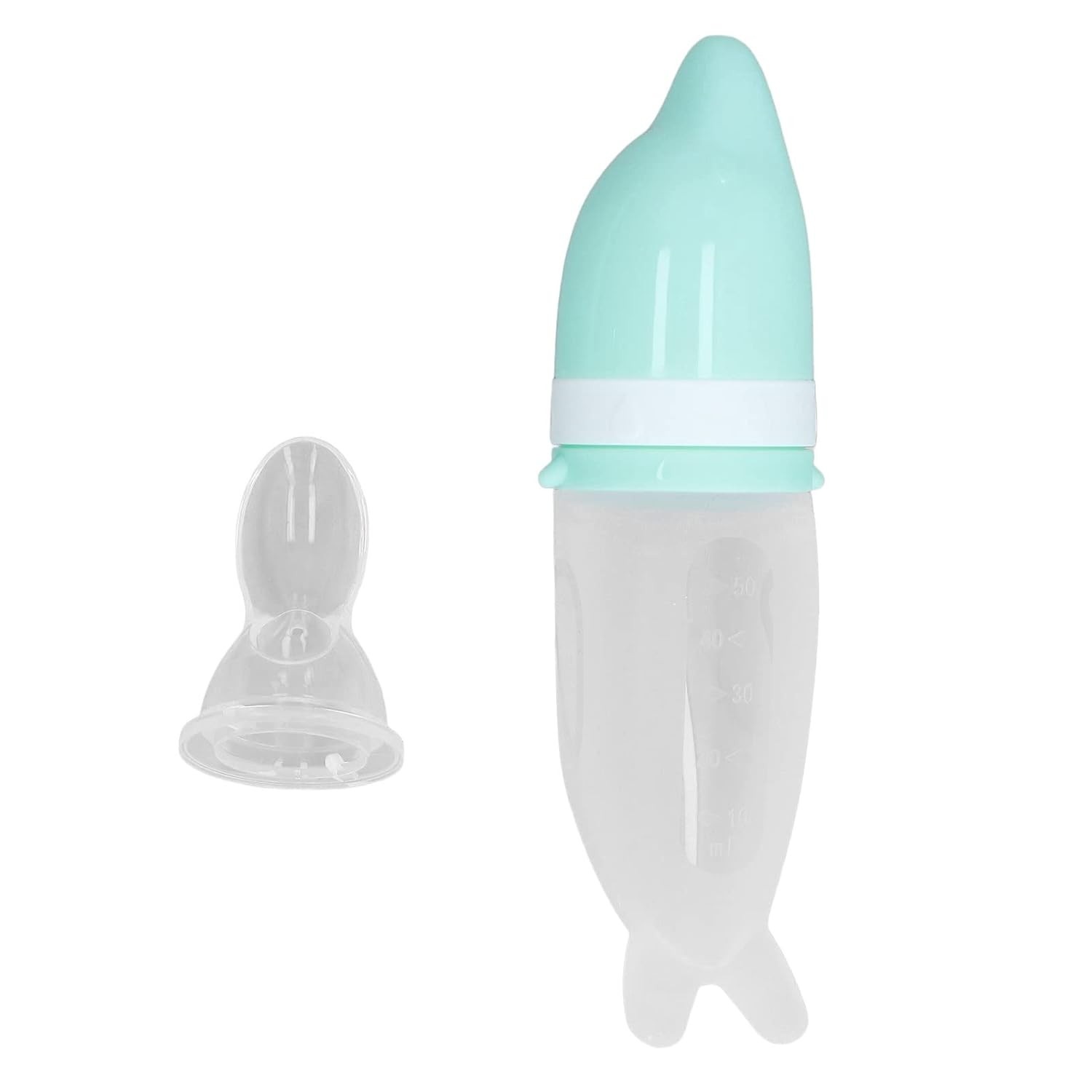 Conjunto Alimentador de Alimentos para Bebês com Colher de Silicone Segura e Mamadeira Integrada
