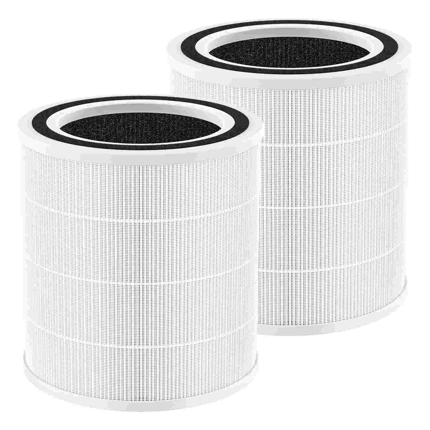 Pacote com 2 Filtros de Substituição Purivortex AC400 para Purificador de Ar, Tecnologia HEPA Verdadeira 3 em 1, Alta Eficiência, Branco