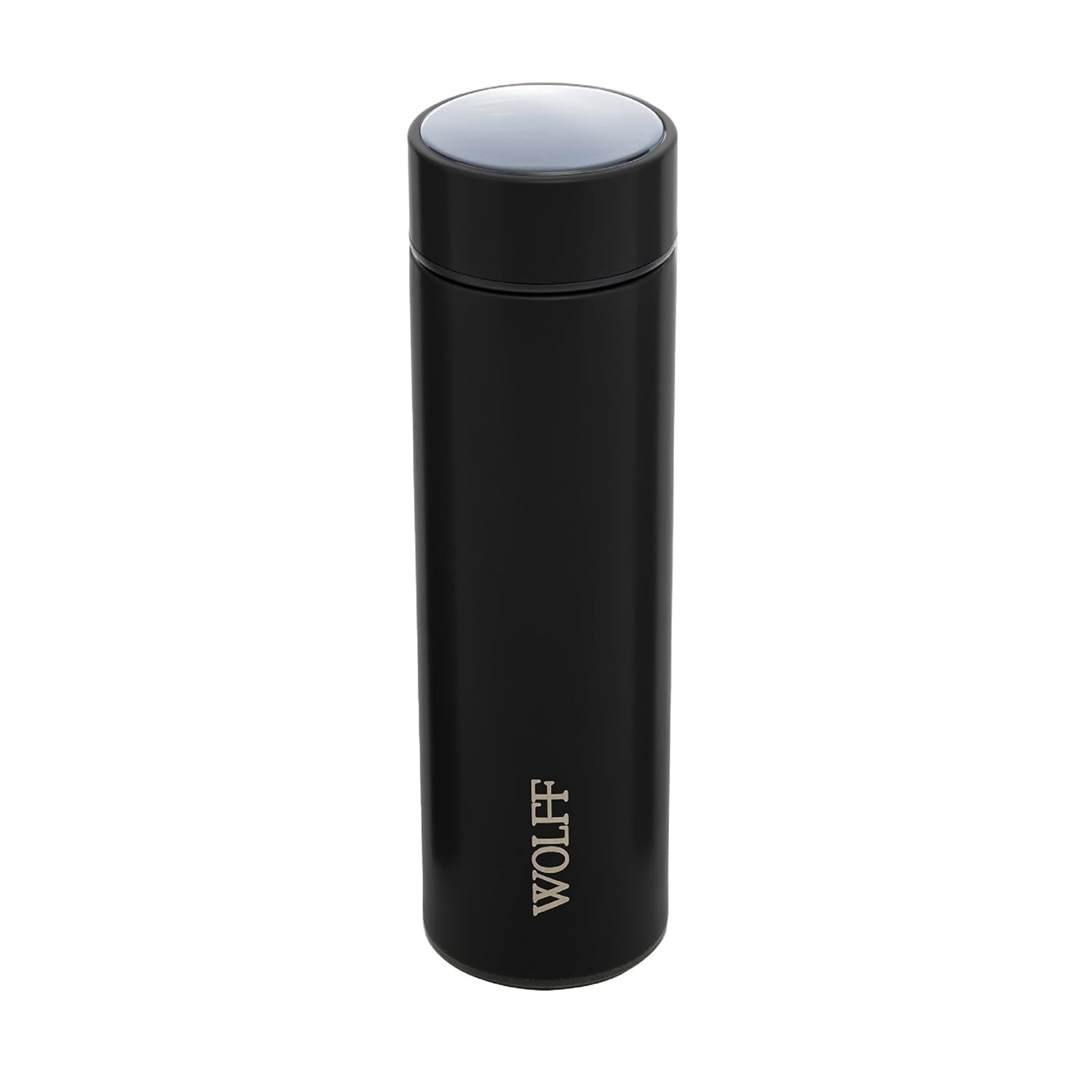 Garrafa Térmica com Termômetro LED 500ml - Aço Inox Wolff | Mantém Bebidas Quentes e Frias por Até 12 Horas