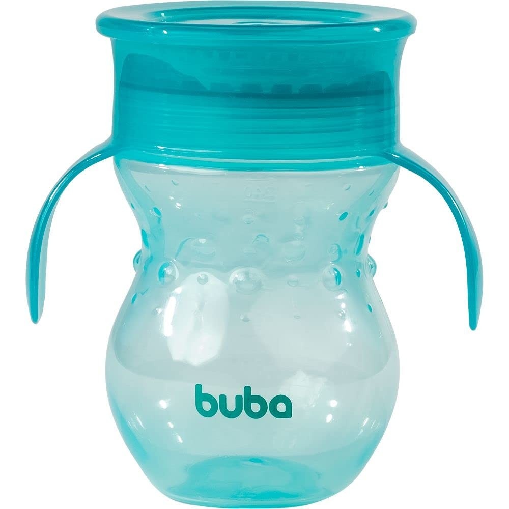 Buba Copo 360º com Alça Verde - Seguro, Atóxico e Antivazamento para Bebês