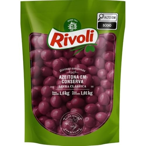 Azeitona Preta em Conserva com Caroco Rivoli Sache 1,01kg