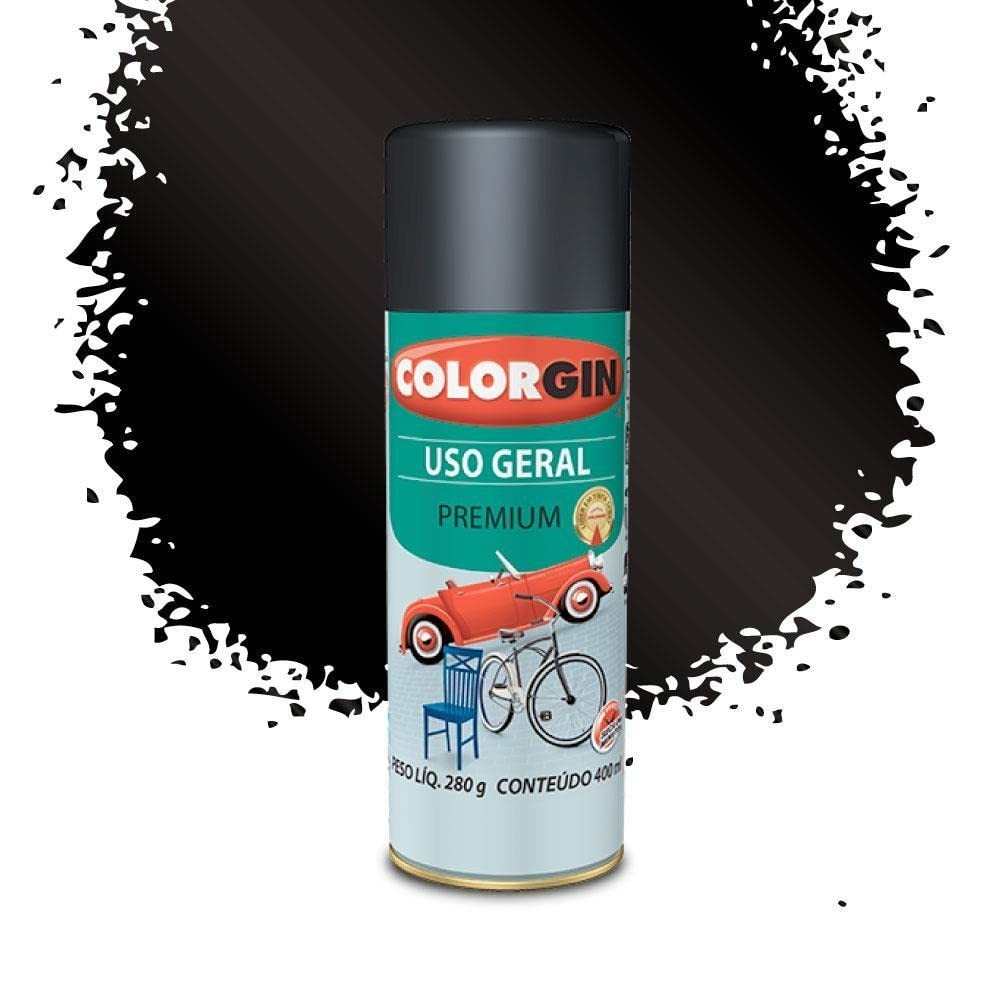 Colorgin Automotivo Spray Preto Semi-Brilho 350ml: Renove e Proteja Seu Veículo com Facilidade!