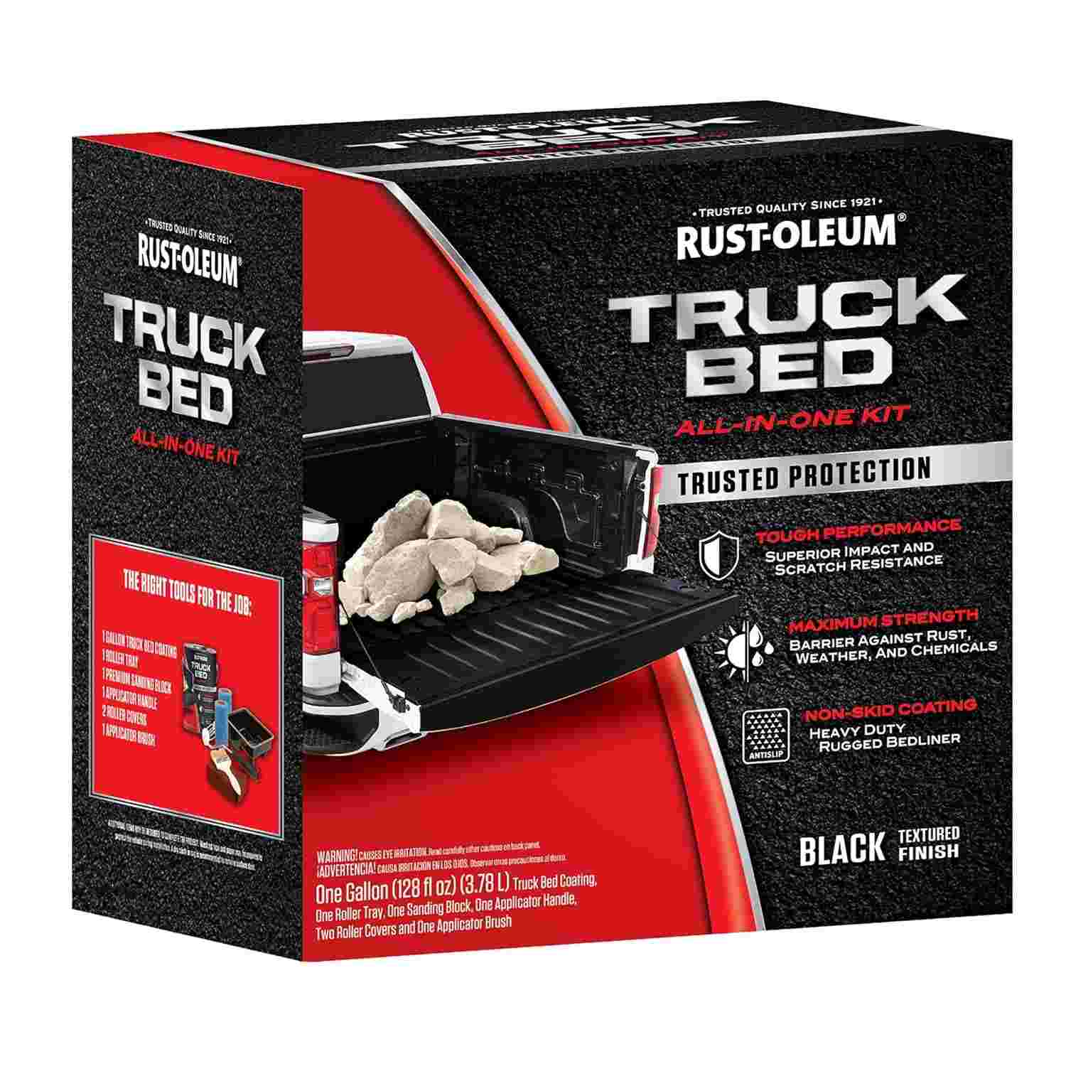 Rust-Oleum Kit Revestimento Cama de Caminhão Texturizado Preto - Proteção Antiderrapante com Galão