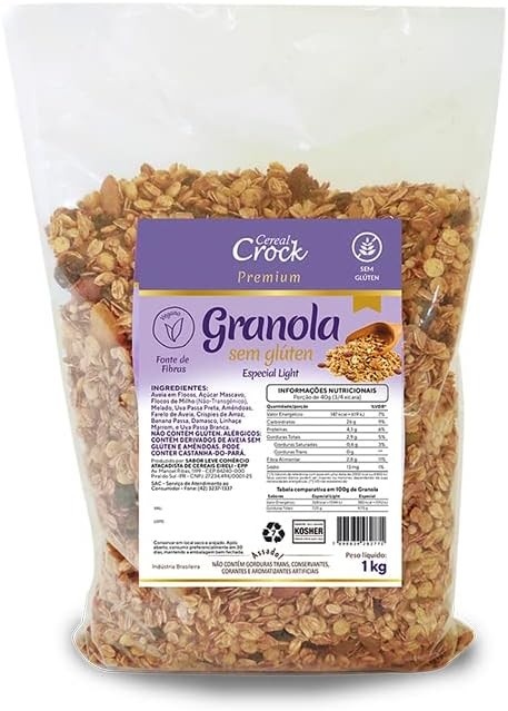 Granola Especial Light (com aveia sem glúten) Cereal Crock 1kg