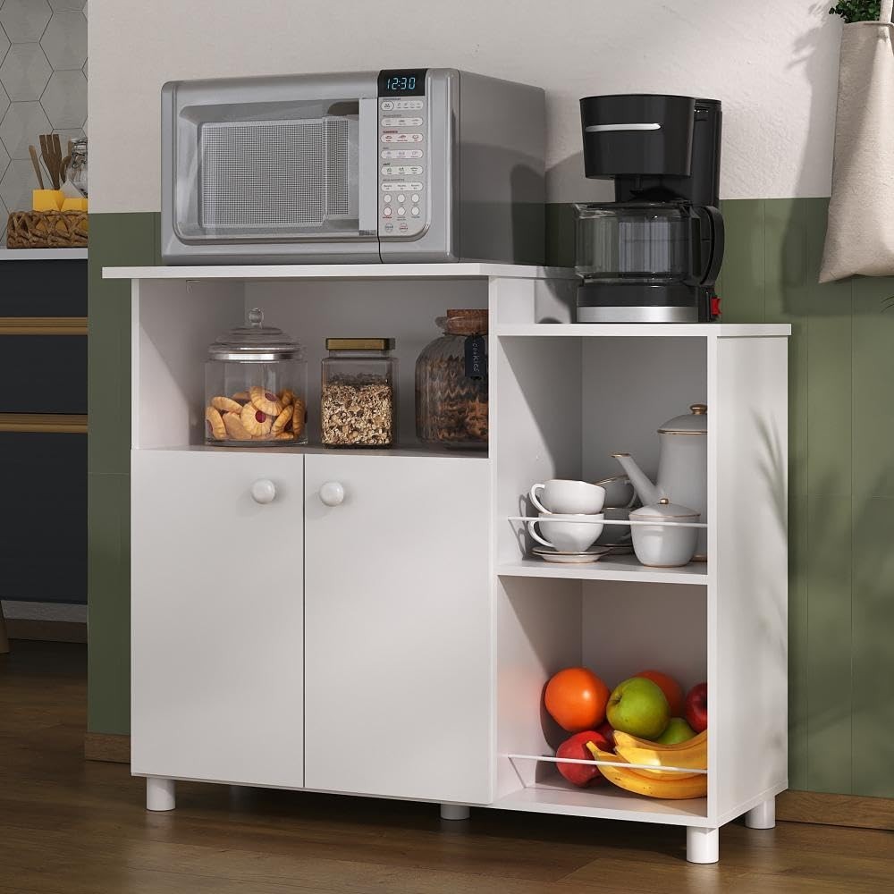 Balcão de Cozinha Multiuso 86cm com Nicho e Fruteira - Organize com Estilo e Praticidade