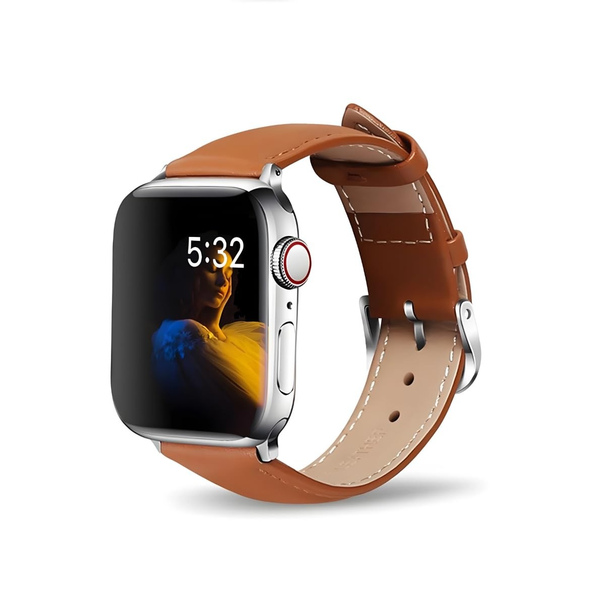 Pulseira Premium de Couro Com Fecho Clássico Compatível com Apple Watch 38mm 40mm 41mm 42mm 44mm 45mm 49mm Series 1/2/3/4/5/6/7/8/9/ Ultra 1 e 2