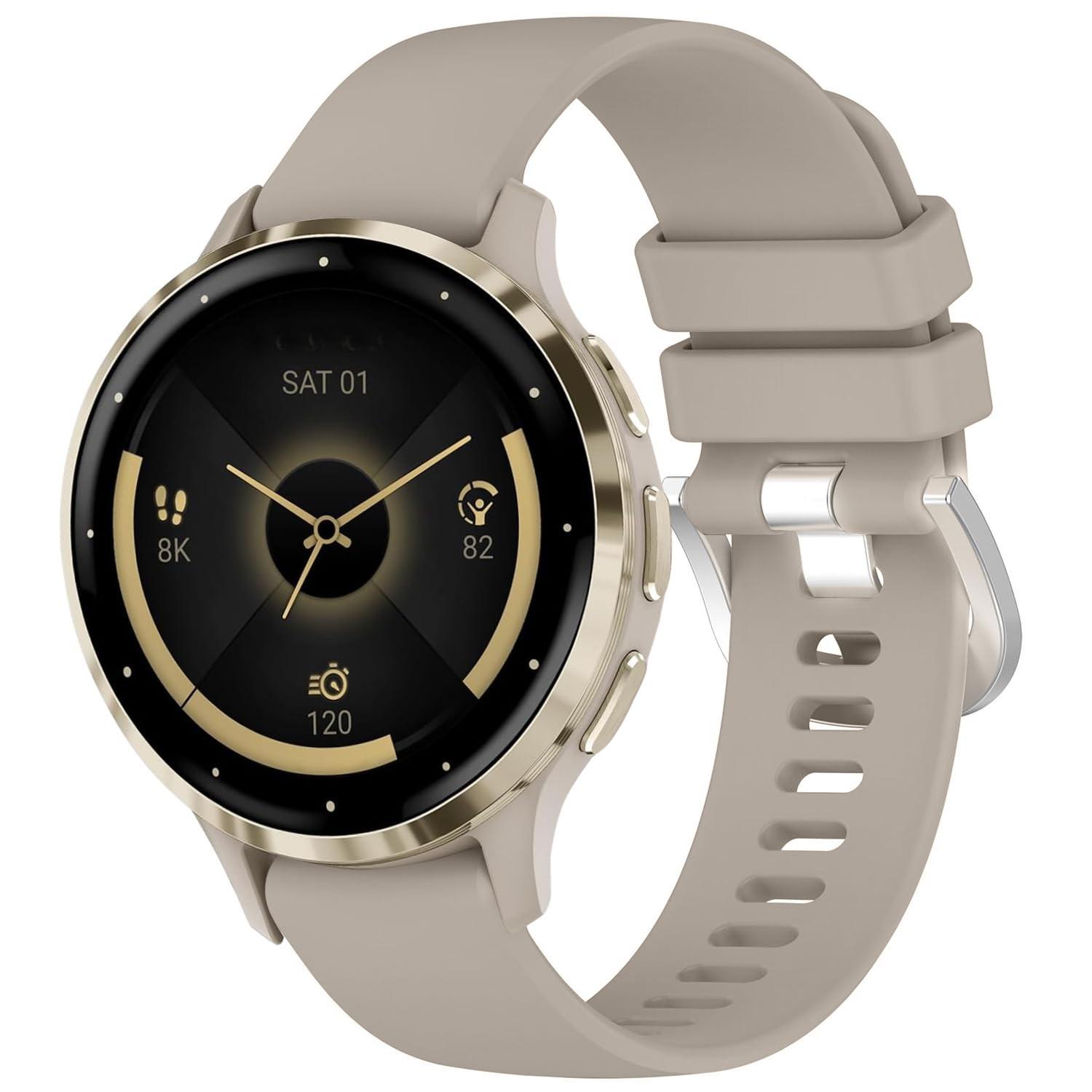 Compatível com pulseiras Garmin Venu 3S, pulseira de substituição de silicone macio de 18 mm para smartwatch Garmin Venu 2S/Forerunner 265S/ 265S Music/ 255S/ 255S Music